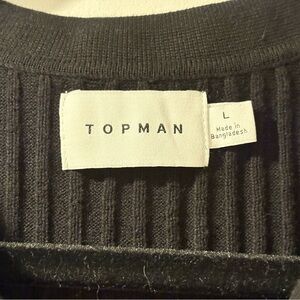 Topman Black Ribbed Zip Sweater